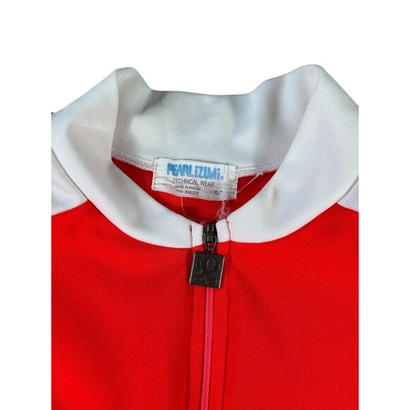 Pearl Izumi Cycling Jersey Red White Mens Sz XL Stretch Long Sleeve Back Pockets - Picture 5 of 12